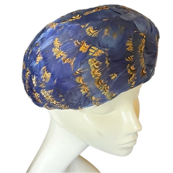 Vintage‎ Blue Feather Hat Union Made In USA main image 5